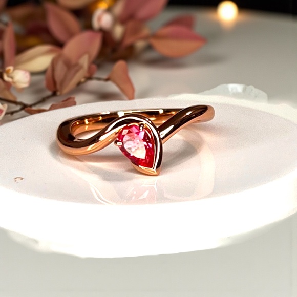 Sturdy Pink Sapphire Ring in 18K Rose Gold Vermeil , September birthstone - Picture 11 of 11
